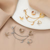 Alloy Rhinestone Butterfly Hollow Nonperforated Cartilage Earrings Electroplating Star And Moon Integrated Chain Ear Clip For Women Styling With Animals Zodiac Pattern