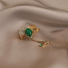 Alloy Rhinestone Electroplated Ginkgo Leaf Flower Brooch For Women