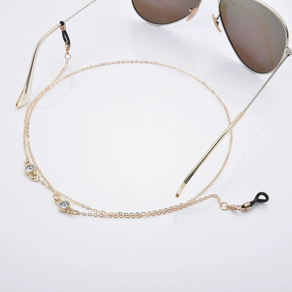 Alloy Rhinestone Eye Glasses Chain Non Slip Hanging Neck Eyewear Accessory For Women