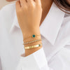 Alloy Rhinestone Five Leaf Clover Geometric Retro Electroplated Bracelet