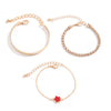 Alloy Rhinestone Five Leaf Clover Geometric Retro Electroplated Bracelet