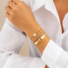 Alloy Rhinestone Five Leaf Clover Geometric Retro Electroplated Bracelet