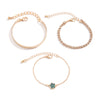 Alloy Rhinestone Five Leaf Clover Geometric Retro Electroplated Bracelet