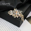 Alloy Rhinestone Flower Brooch Electroplated Jewelry For Women