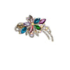 Alloy Rhinestone Flower Brooch Electroplated Jewelry For Women