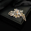 Alloy Rhinestone Flower Brooch Electroplated Jewelry For Women