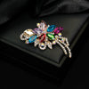 Alloy Rhinestone Flower Brooch Electroplated Jewelry For Women