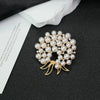 Alloy Rhinestone Flower Electroplated Brooch For Unisex As Clothing Accessory