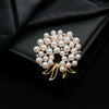 Alloy Rhinestone Flower Electroplated Brooch For Unisex As Clothing Accessory