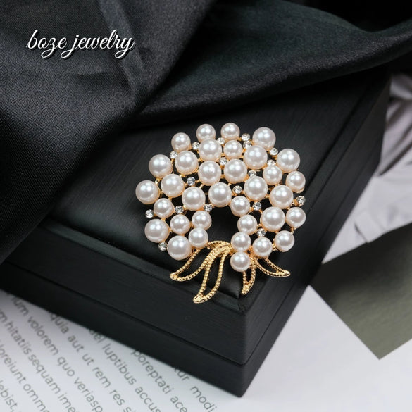 Alloy Rhinestone Flower Electroplated Brooch For Unisex As Clothing Accessory