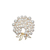 Alloy Rhinestone Flower Electroplated Brooch For Unisex As Clothing Accessory