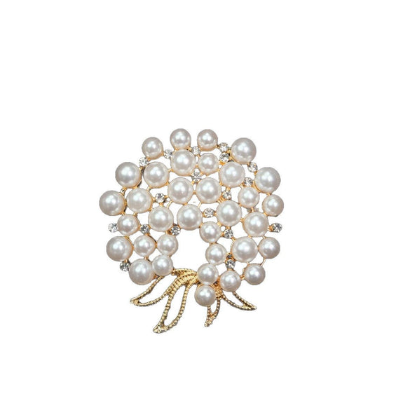 Alloy Rhinestone Flower Electroplated Brooch For Unisex As Clothing Accessory