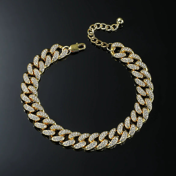 Alloy Rhinestone Geometric Hiphop Style Men's Anklet