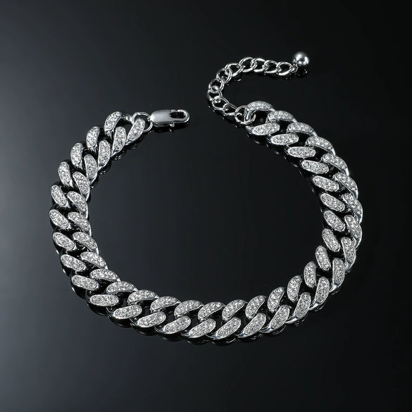 Alloy Rhinestone Geometric Hiphop Style Men's Anklet