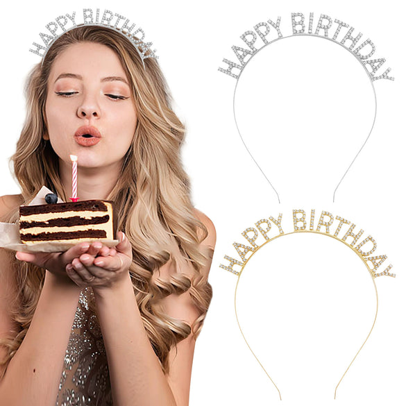 Alloy Rhinestone Headband Hairpin Girl Crown Electroplated Fashion Headwear