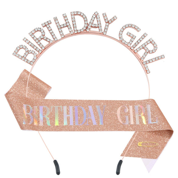 Alloy Rhinestone Headband Shoulder Strap Electroplated Simple Style With Letters Numbers Text For Women As Party Gift