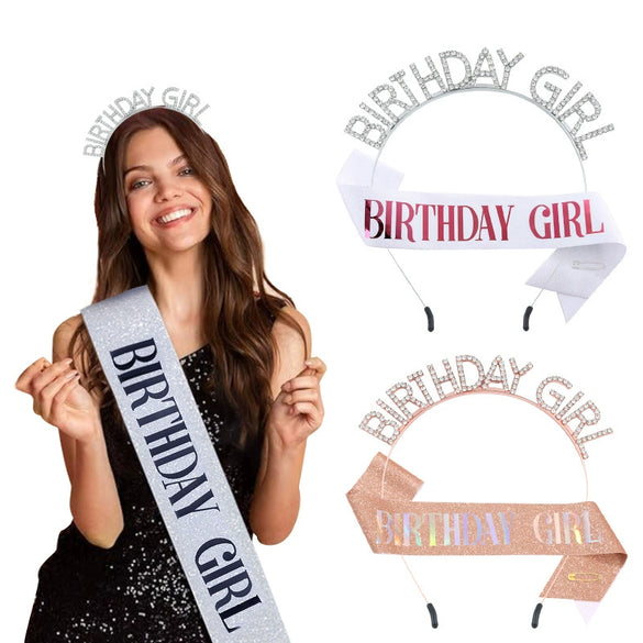Alloy Rhinestone Headband Shoulder Strap Electroplated Simple Style With Letters Numbers Text For Women As Party Gift