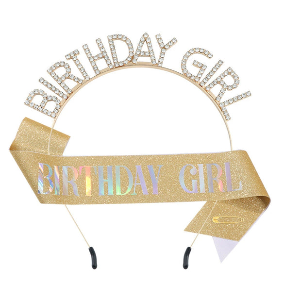 Alloy Rhinestone Headband Shoulder Strap Electroplated Simple Style With Letters Numbers Text For Women As Party Gift