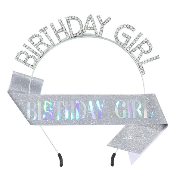 Alloy Rhinestone Headband Shoulder Strap Electroplated Simple Style With Letters Numbers Text For Women As Party Gift