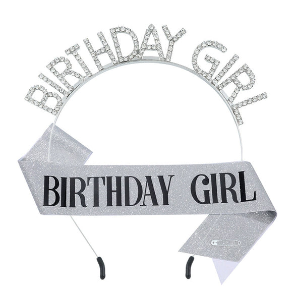 Alloy Rhinestone Headband Shoulder Strap Electroplated Simple Style With Letters Numbers Text For Women As Party Gift
