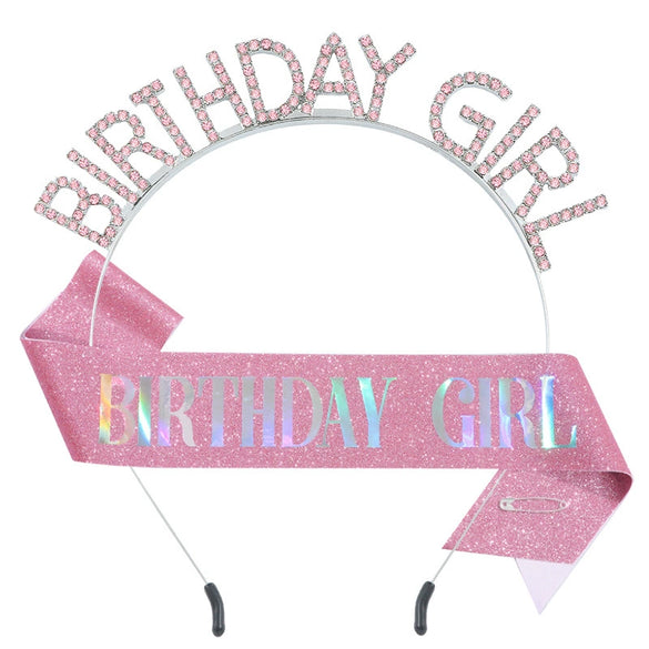 Alloy Rhinestone Headband Shoulder Strap Electroplated Simple Style With Letters Numbers Text For Women As Party Gift