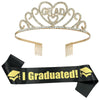 Alloy Rhinestone Headwear Graduation Party Crown Shoulder Strap 2Piece Simple Style