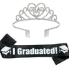 Alloy Rhinestone Headwear Graduation Party Crown Shoulder Strap 2Piece Simple Style