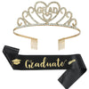 Alloy Rhinestone Headwear Graduation Party Crown Shoulder Strap 2Piece Simple Style