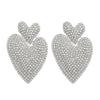 Alloy Rhinestone Heartshaped Colored Diamond Earrings For Women