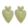 Alloy Rhinestone Heartshaped Colored Diamond Earrings For Women