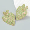Alloy Rhinestone Heartshaped Colored Diamond Earrings For Women