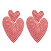 Alloy Rhinestone Heartshaped Colored Diamond Earrings For Women
