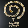 Alloy Rhinestone Hip Hop Letter Pendant Necklace