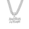 Alloy Rhinestone Hip Hop Letter Pendant Necklace