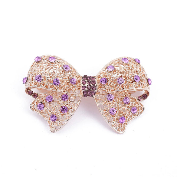 Alloy Rhinestone Horizontal Clip Headdress Top Clip Hairpin Electroplating Women's Hair Accessories