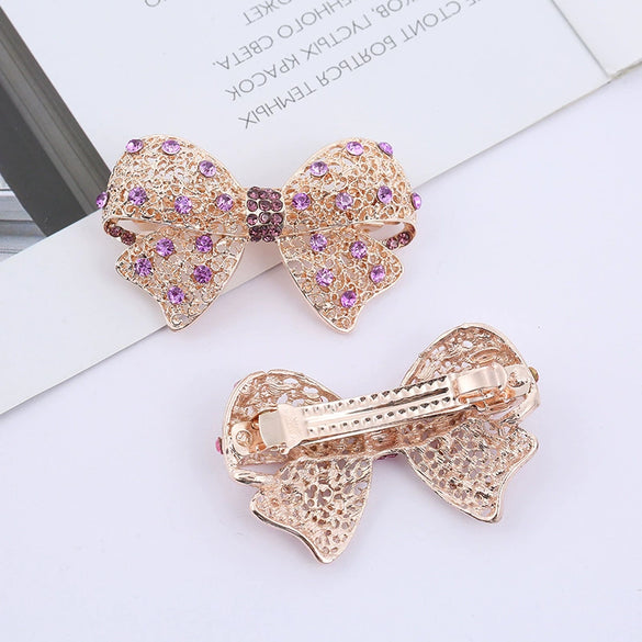 Alloy Rhinestone Horizontal Clip Headdress Top Clip Hairpin Electroplating Women's Hair Accessories