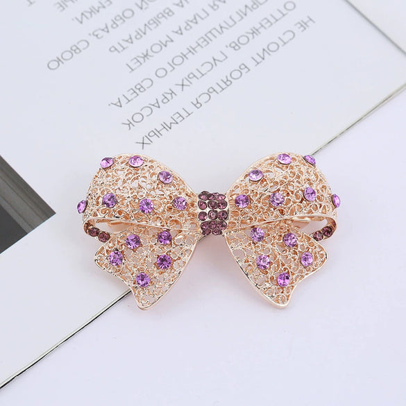 Alloy Rhinestone Horizontal Clip Headdress Top Clip Hairpin Electroplating Women's Hair Accessories