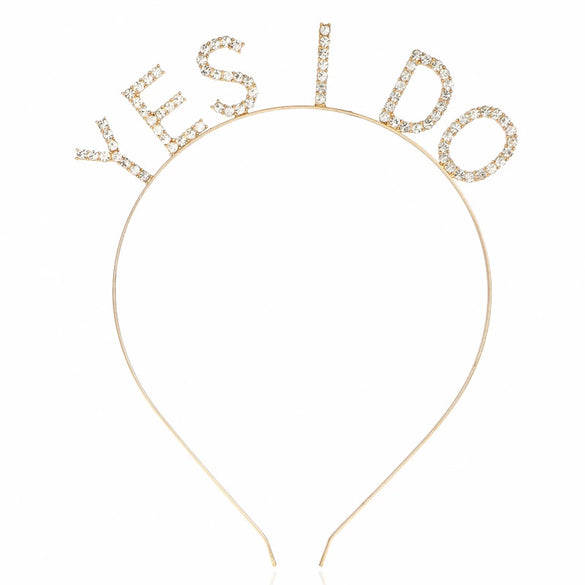 Alloy Rhinestone Letter Hairband Electroplated Women's Hair Accessories