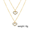 Alloy Rhinestone Microinlay Love Peach Heart Necklace 2Piece Set With Ochain