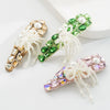 Alloy Rhinestone Pearl Women's Bowshaped Hairpin With Diamond Inlay