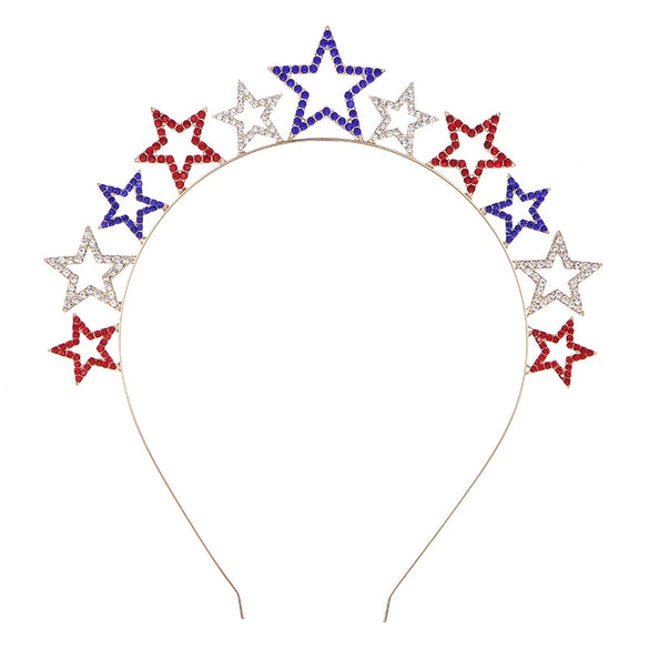Alloy Rhinestone Star Headband Electroplating Hair Accessories For Women