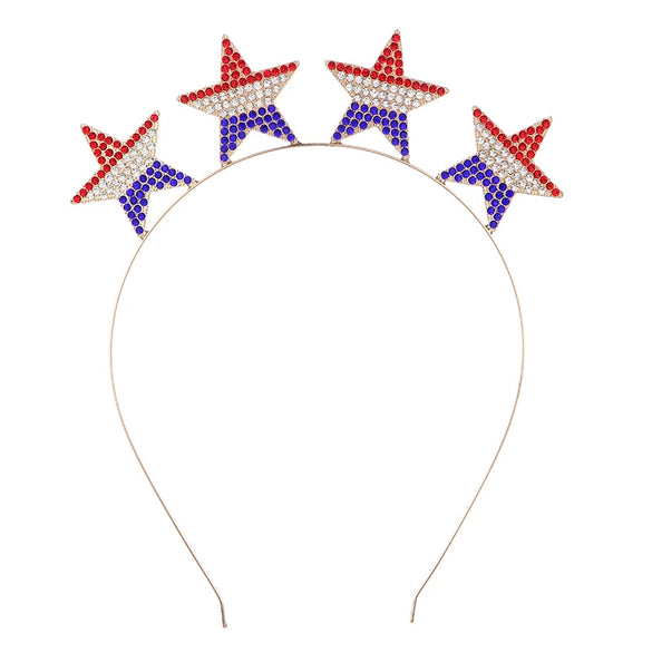 Alloy Rhinestone Star Headband Electroplating Hair Accessories For Women