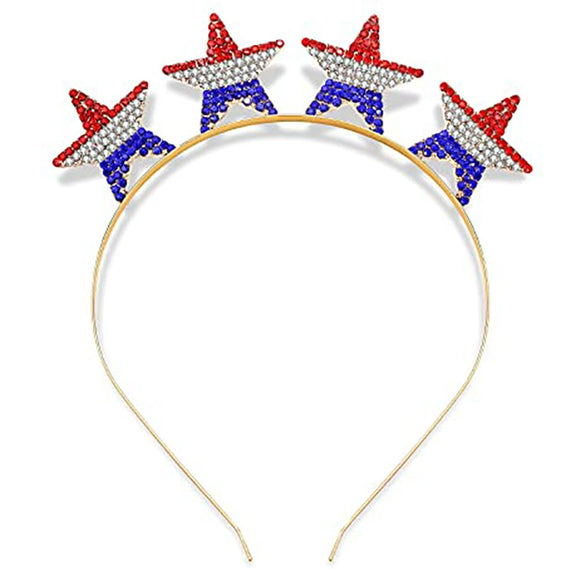 Alloy Rhinestone Star Headband Electroplating Hair Accessories For Women