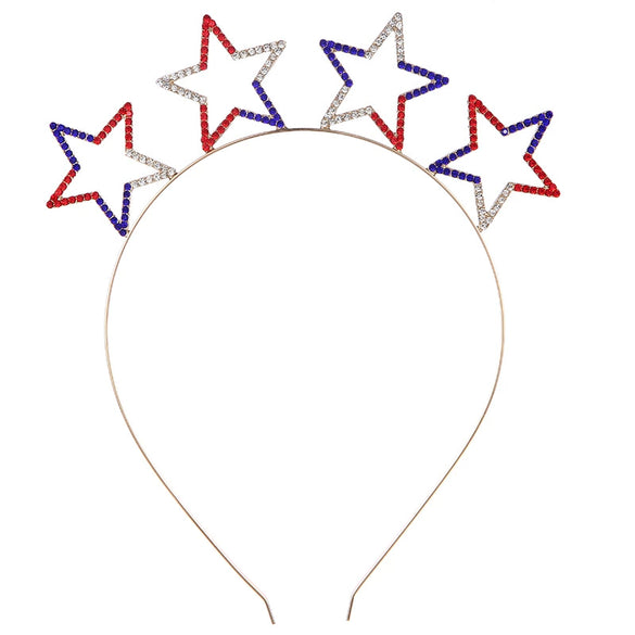 Alloy Rhinestone Star Headband Electroplating Hair Accessories For Women