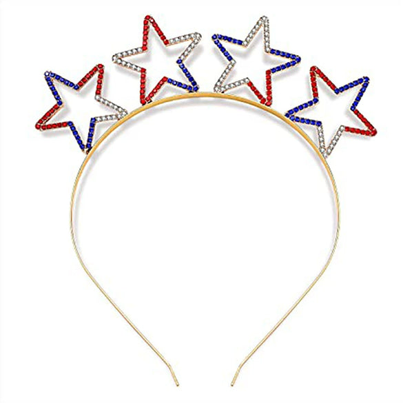 Alloy Rhinestone Star Headband Electroplating Hair Accessories For Women
