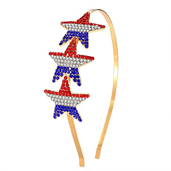 Alloy Rhinestone Star Headband Electroplating Hair Accessories For Women