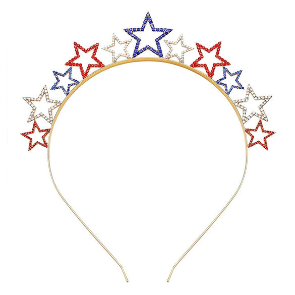 Alloy Rhinestone Star Headband Electroplating Hair Accessories For Women