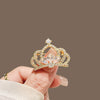 Alloy Rhinestone Women's Crown Brooch Electroplated Highend Elegant Accessories