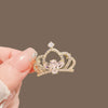 Alloy Rhinestone Women's Crown Brooch Electroplated Highend Elegant Accessories