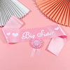 Alloy Ribbon Badge Crown Threepiece Set Pink Headwear For Baby Girl Dress Up With Printing Process